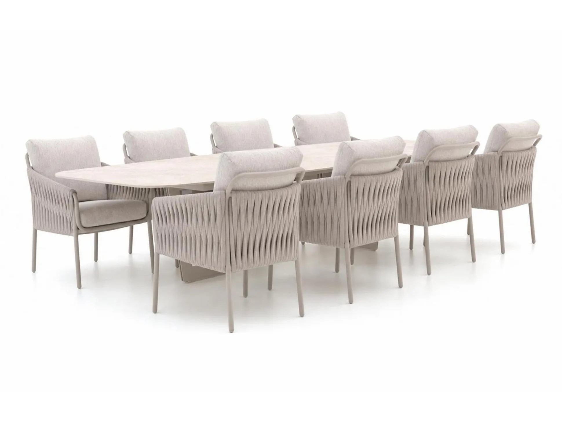 SUNS Fiave/Palermo 280cm low dining tuinset 9-delig