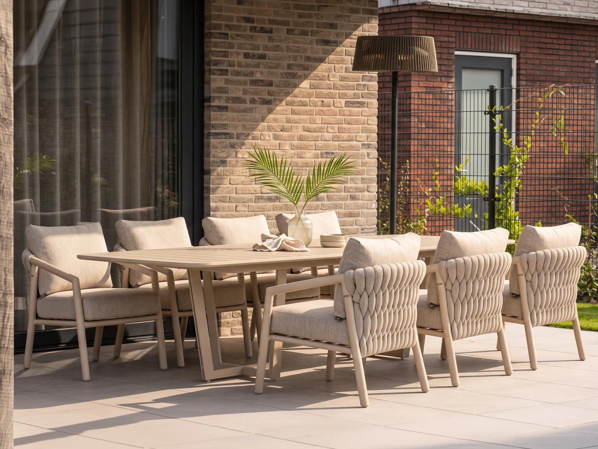SUNS Sato/Palermo 280cm low dining tuinset 9-delig