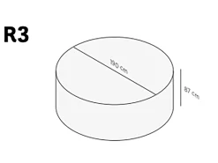 SUNS Tuinmeubelhoes R3 diningset ø 190cm (h: 87cm)