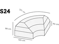 SUNS Tuinmeubelhoes S24 Blocchi lounge hoekmodule 2-zits 277x120x87cm