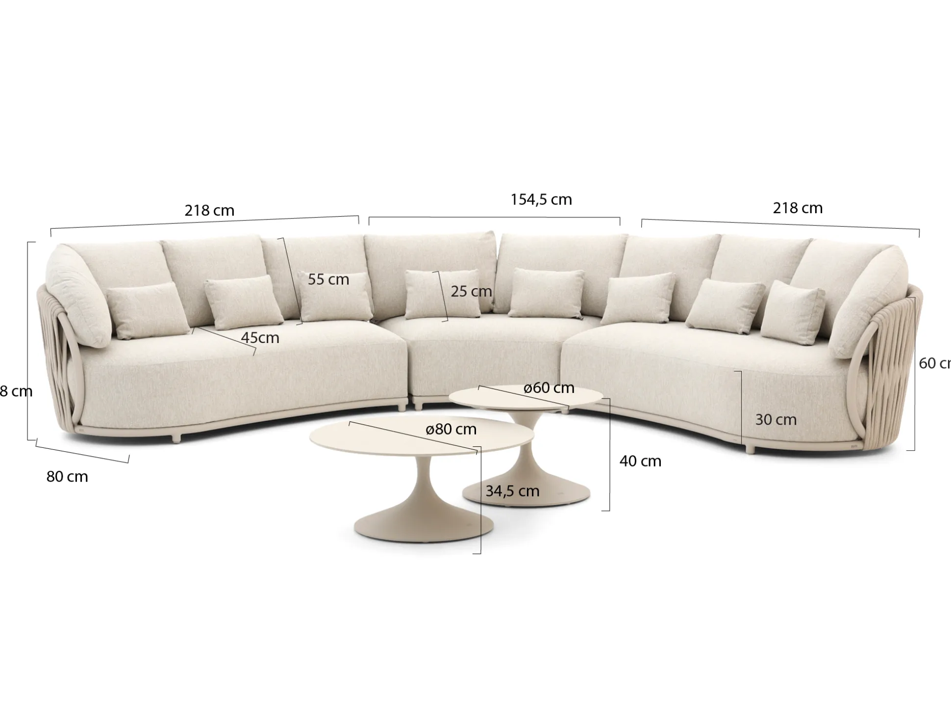 SUNS Vivaro/Nova hoek loungeset 5-delig