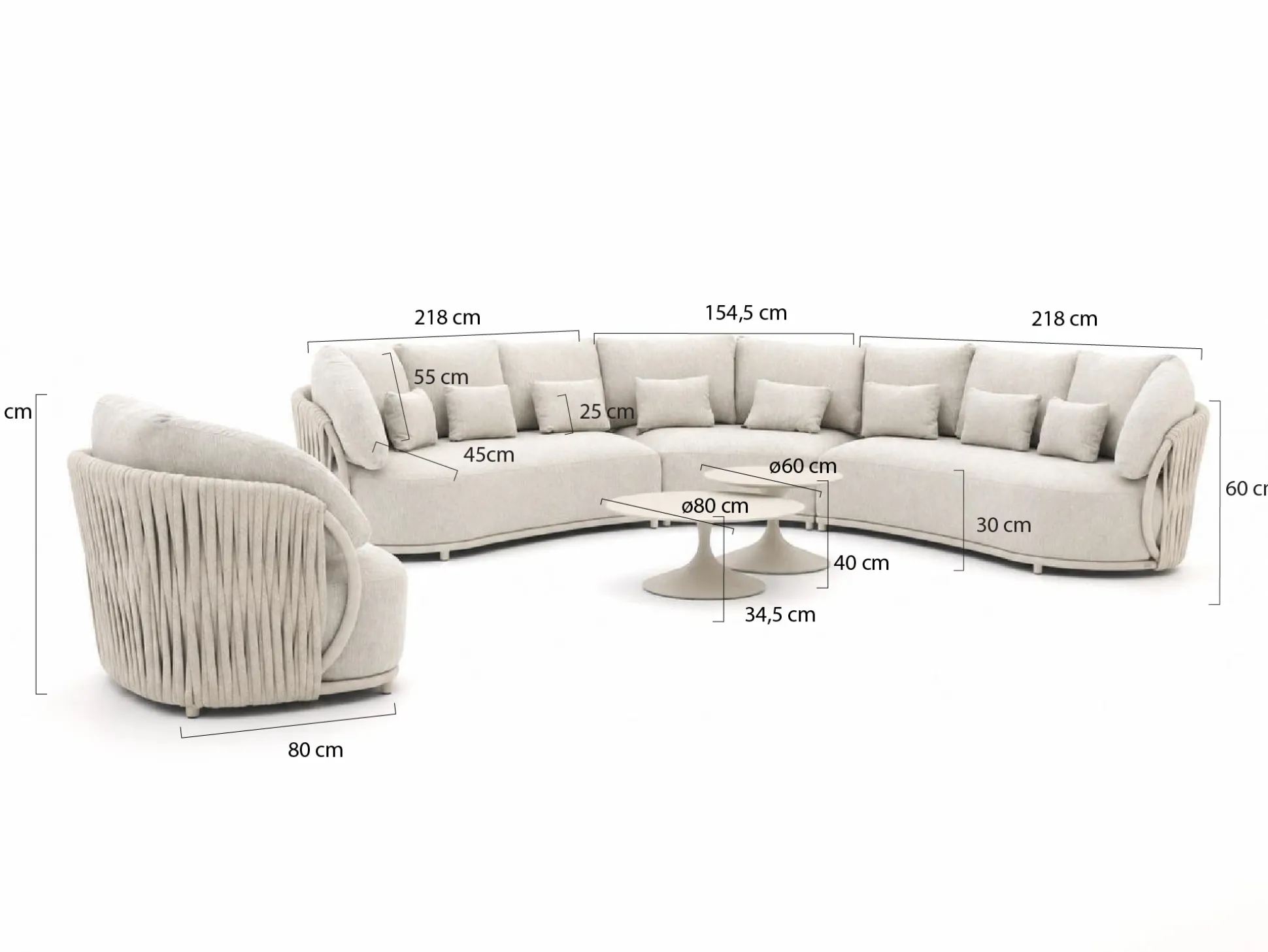 SUNS Vivaro/Nova hoek loungeset 6-delig
