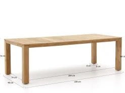 Sunyard Buxton dining tuintafel 220x90cm