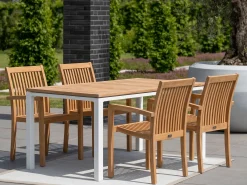 Sunyard Jakarta/Linosa 180cm dining tuinset 5-delig stapelbaar