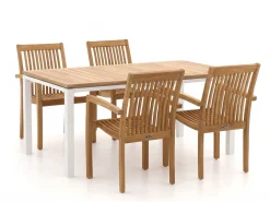 Sunyard Jakarta/Linosa 180cm dining tuinset 5-delig stapelbaar