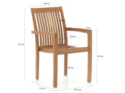 Sunyard Jakarta/Liverpool 160cm dining tuinset 5-delig stapelbaar