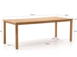 Sunyard Liverpool dining tuintafel 210x90cm