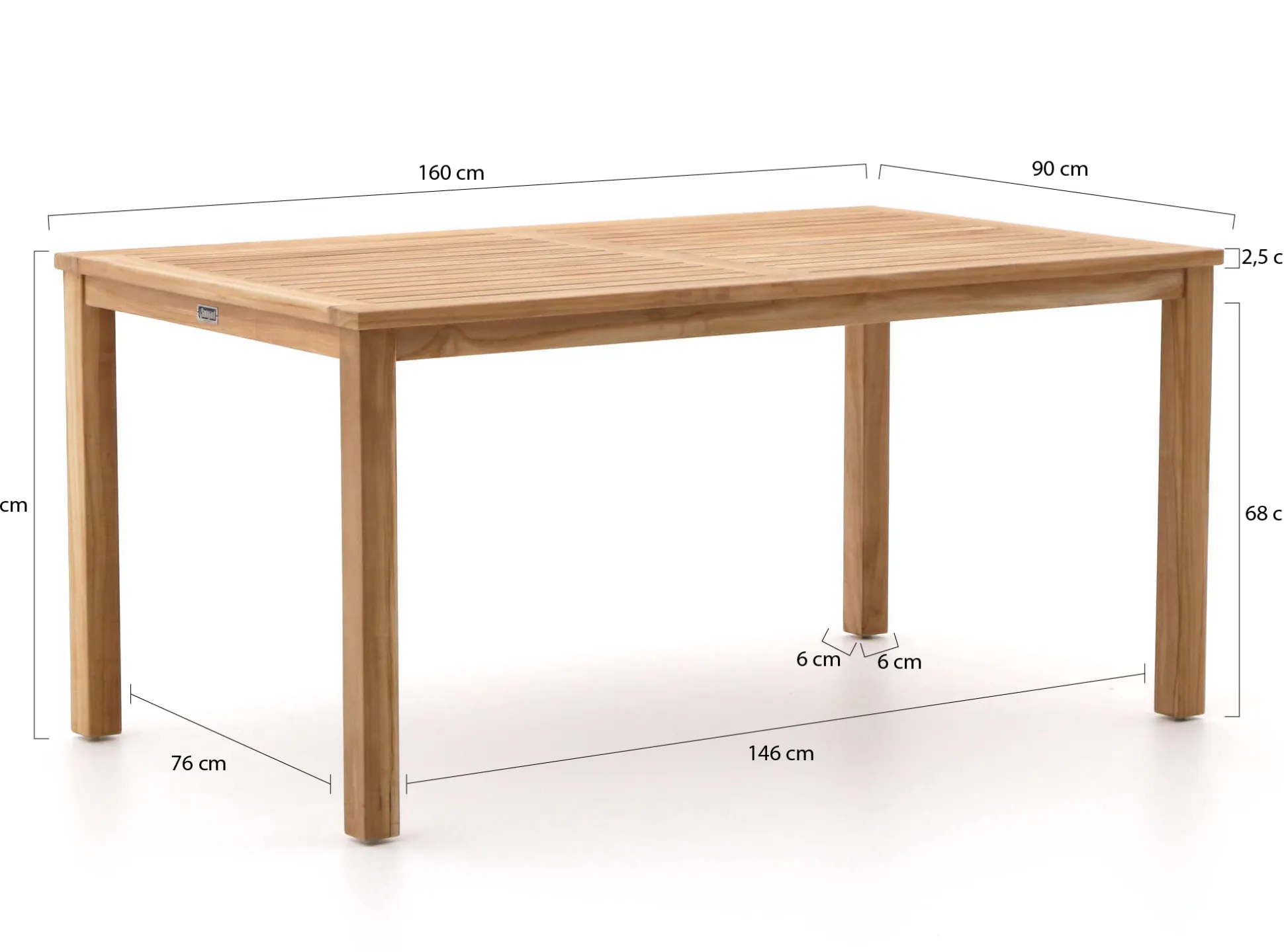 Sunyard Liverpool dining tuintafel 160x90cm