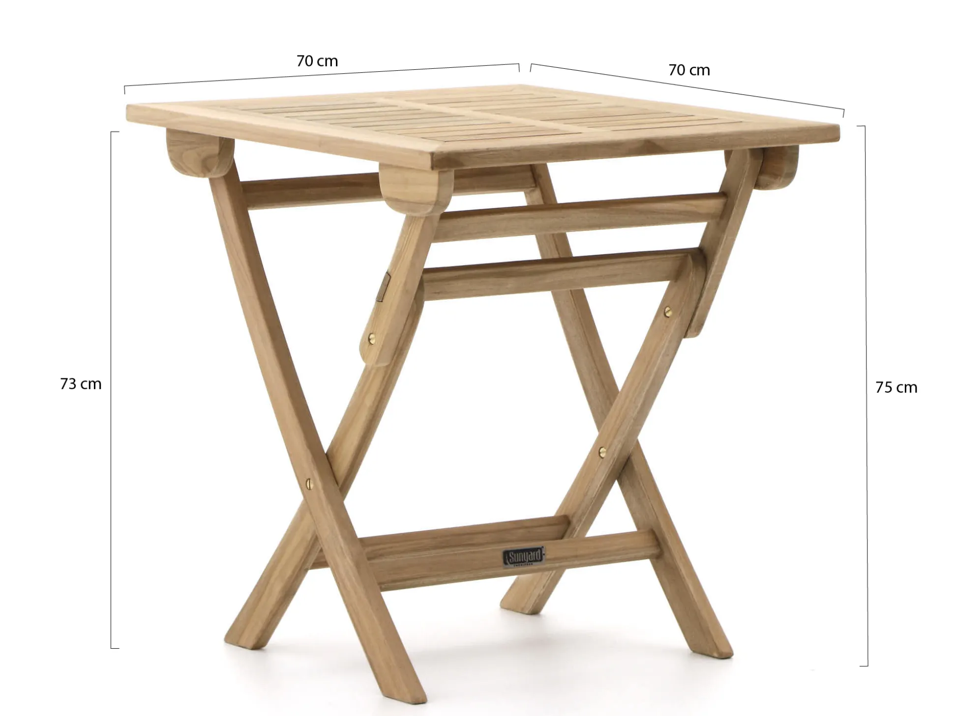 Sunyard Preston klaptafel 70x70x75cm