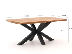 Tierra Outdoor Liv/Induno Deens Ovaal 180cm dining tuinset 5-delig stapelbaar