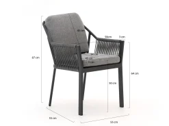 Tierra Outdoor Liv/Induno Deens Ovaal 180cm dining tuinset 5-delig stapelbaar