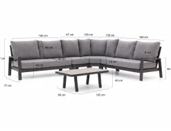 Tierra Outdoor Musone hoek loungeset 5-delig 6-zits