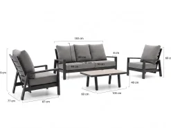 Tierra Outdoor Musone stoel-bank loungeset 4-delig 5-zits verstelbaar