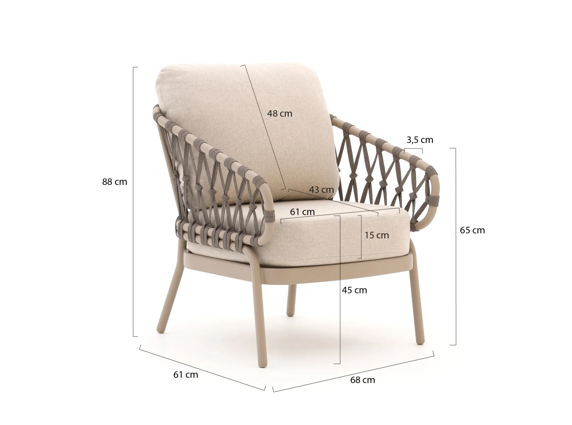 Tierra Outdoor Natal/Moreno ø 150cm low dining tuinset 5-delig