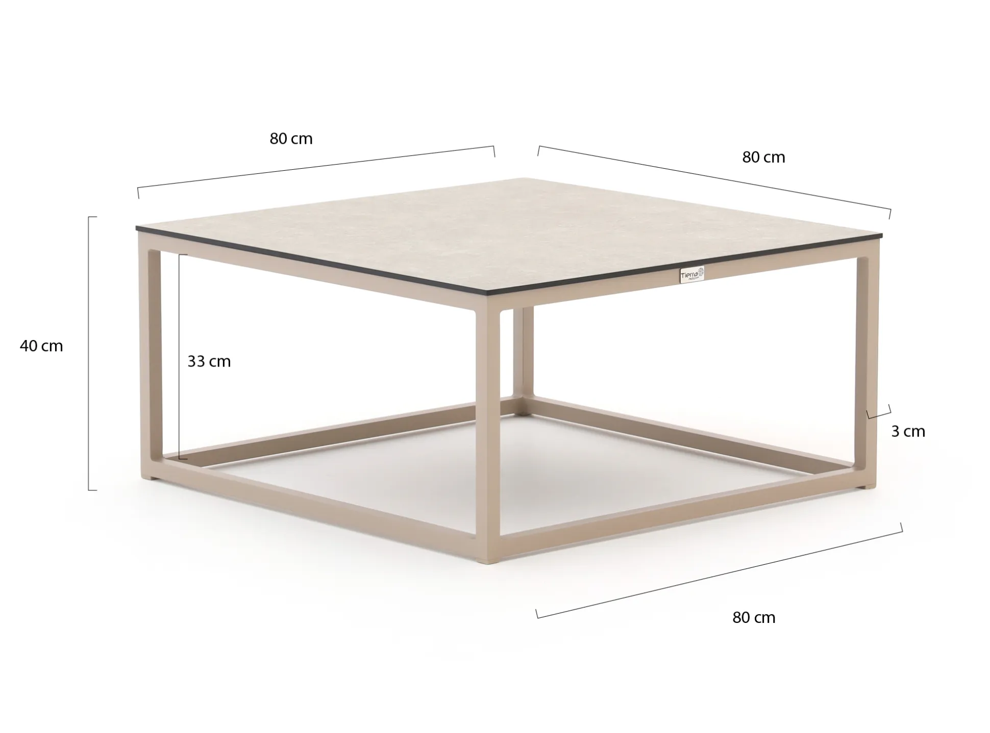 Tierra Outdoor Rio lounge tuintafel 80x80x40cm