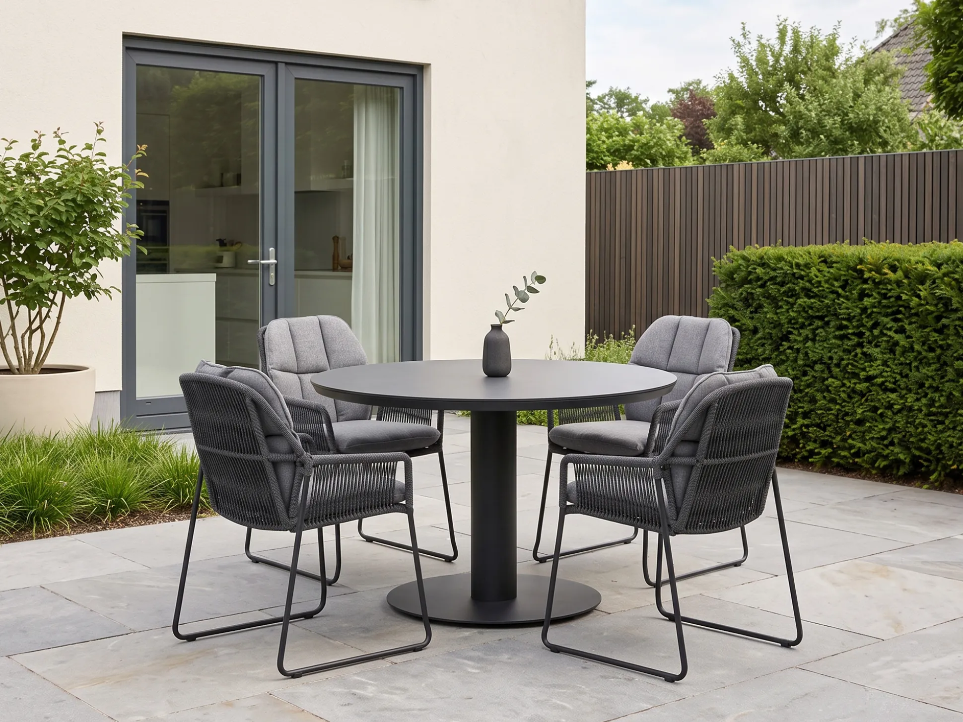 Tierra Outdoor Rivera/La Fonte ø120cm dining tuinset 5-delig