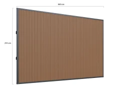 WPC Wand 400cm t.b.v. Cedrino Pergola 400x300/400x360x255cm