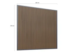 WPC Wand 265cm t.b.v. Cedrino Pergola 530x360x255cm