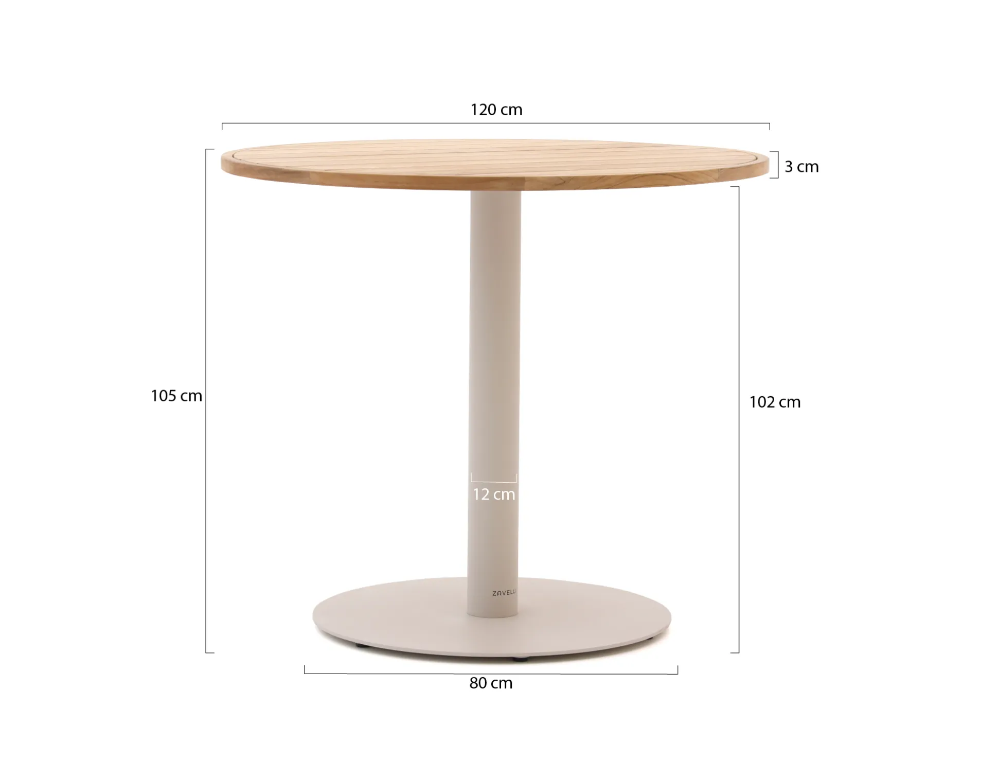 Zavelli Cuore ø 120cm barset 5-delig