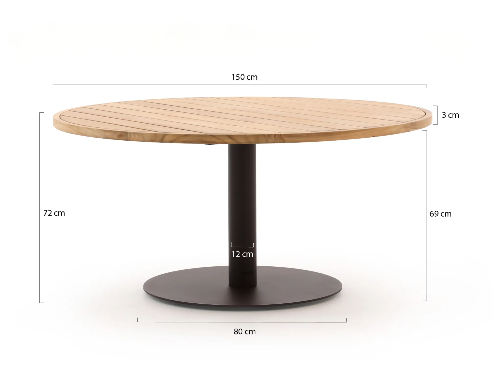 Zavelli Cuore ø 150cm low dining tuinset 5-delig