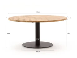 Zavelli Cuore low dining tuintafel ø150cm
