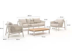 Zavelli Cuore stoel-bank loungeset 4-delig 5-zits