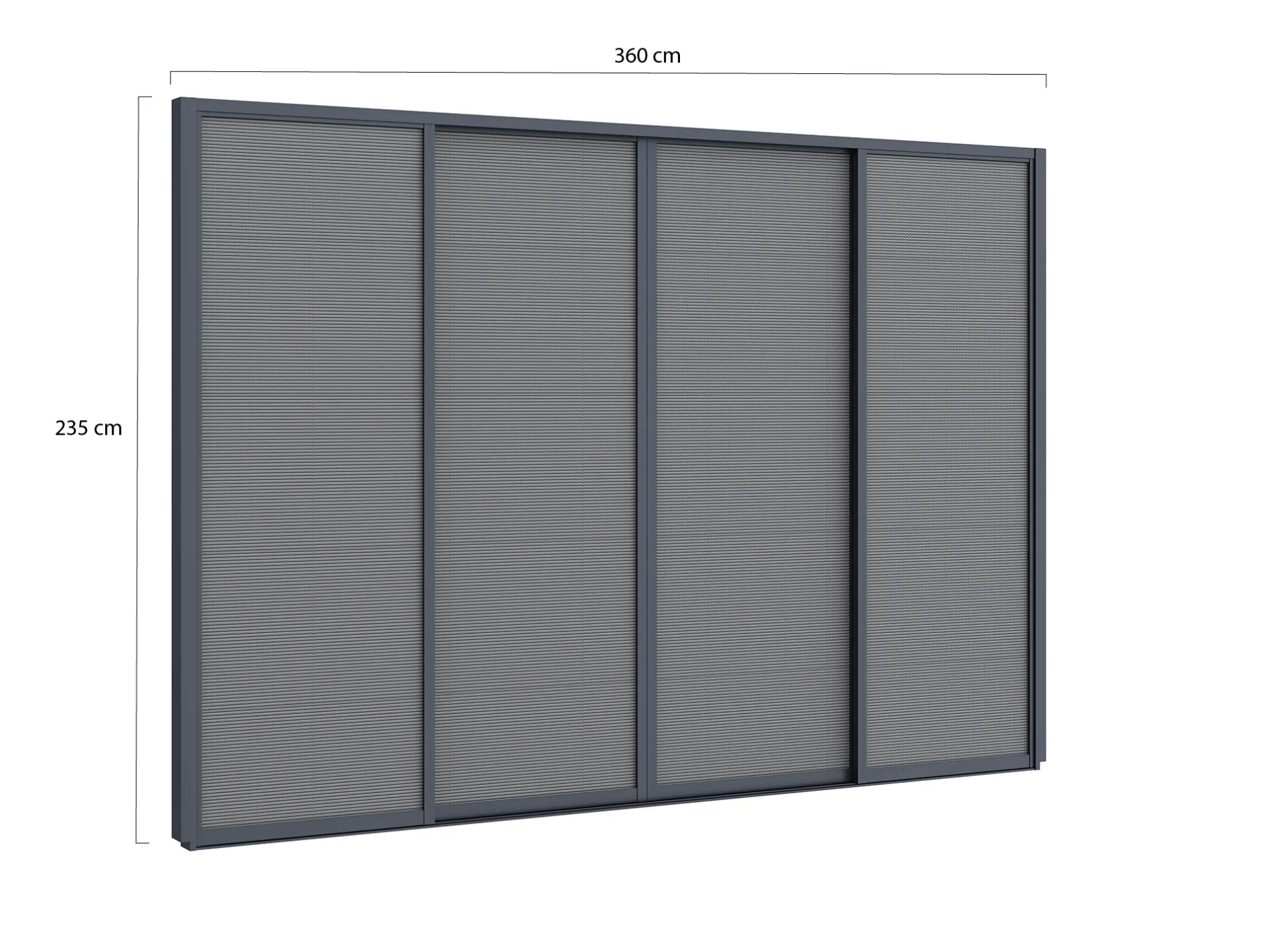 Zonwerende schuifdeuren 360x235cm t.b.v. Cedrino Pergola