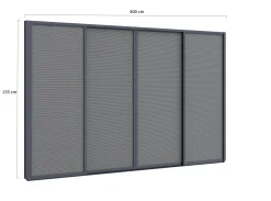 Zonwerende schuifdeuren 400x235cm t.b.v. Cedrino Pergola