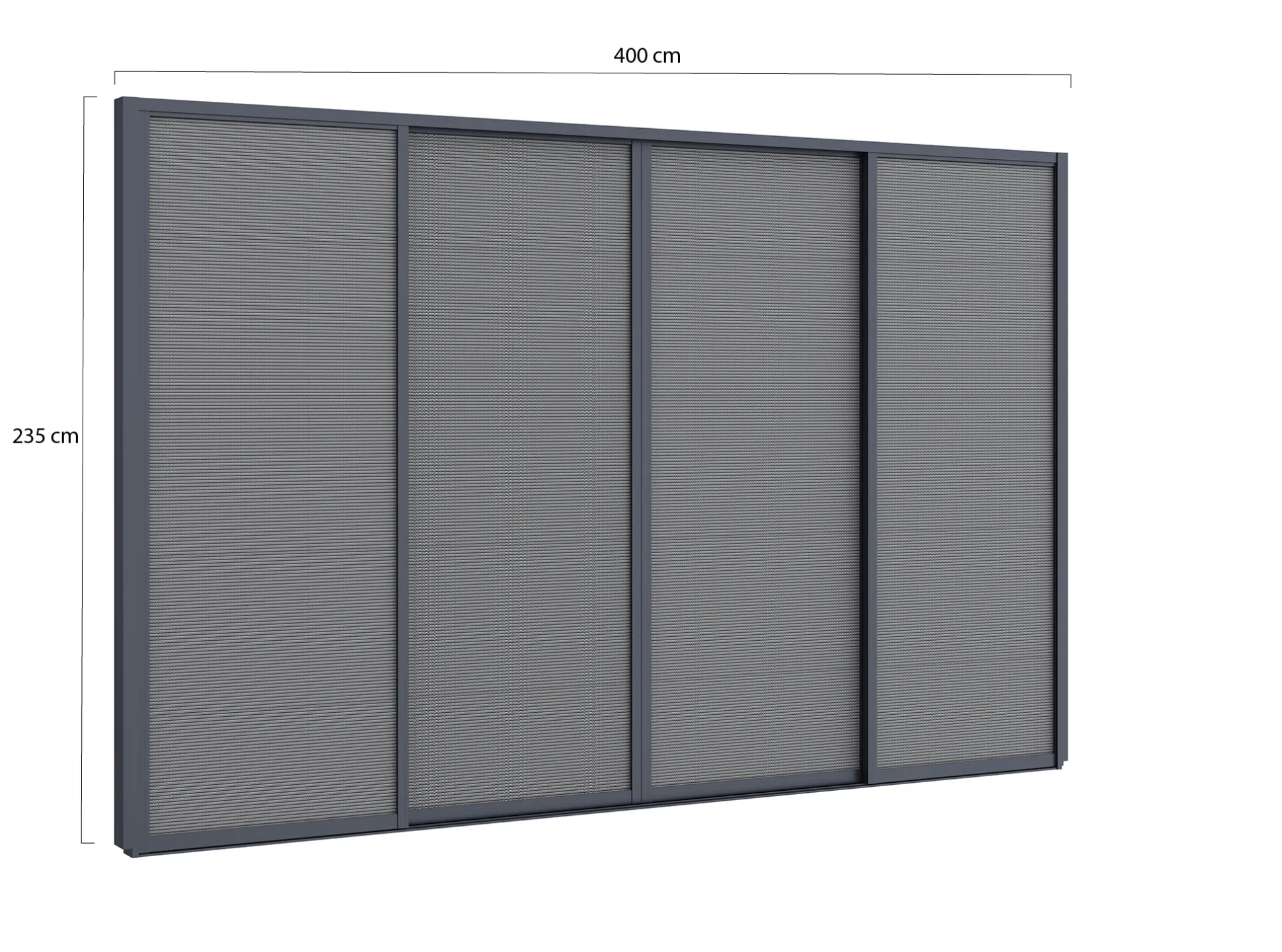 Zonwerende schuifdeuren 400x235cm t.b.v. Cedrino Pergola